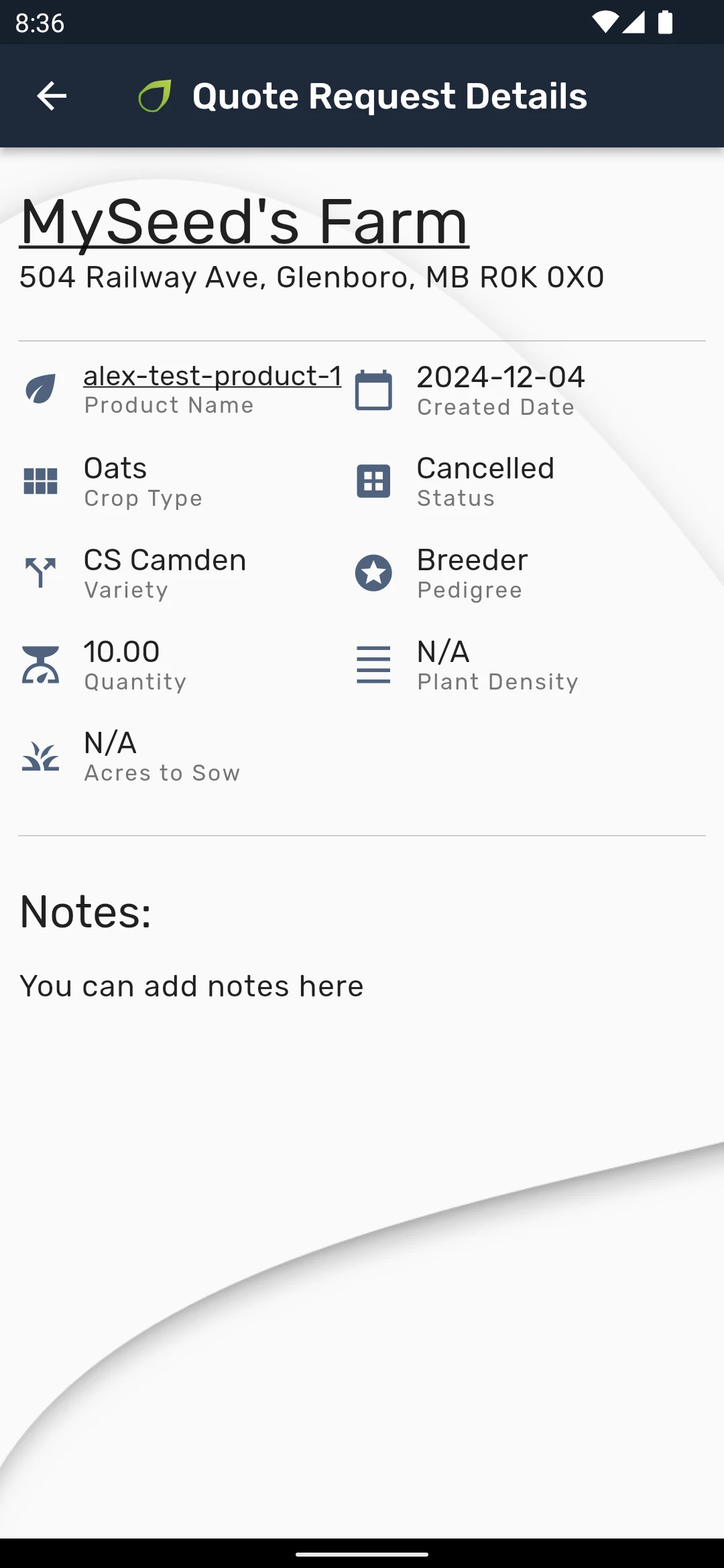 MySeed screenshot