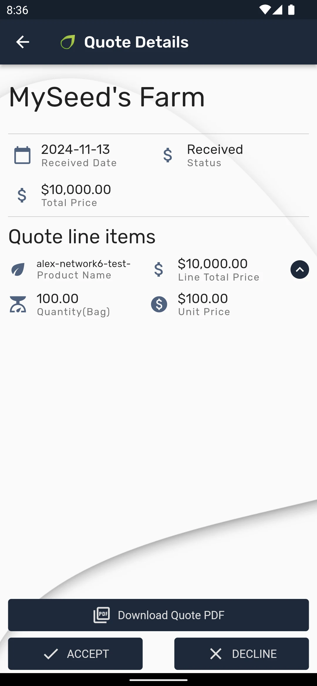 MySeed screenshot
